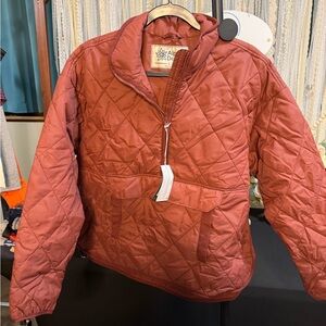 Alpine Design Dark Auburn Anorak Quilted Pullover Jacket